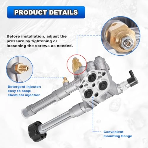 Pressure Washer Pump Head Assy - Compatible with RMW/SRMW Series