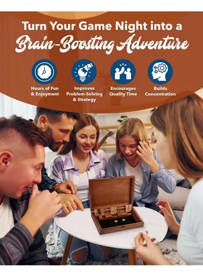 Shut the Box - 12 Numbers Old World Wood Box