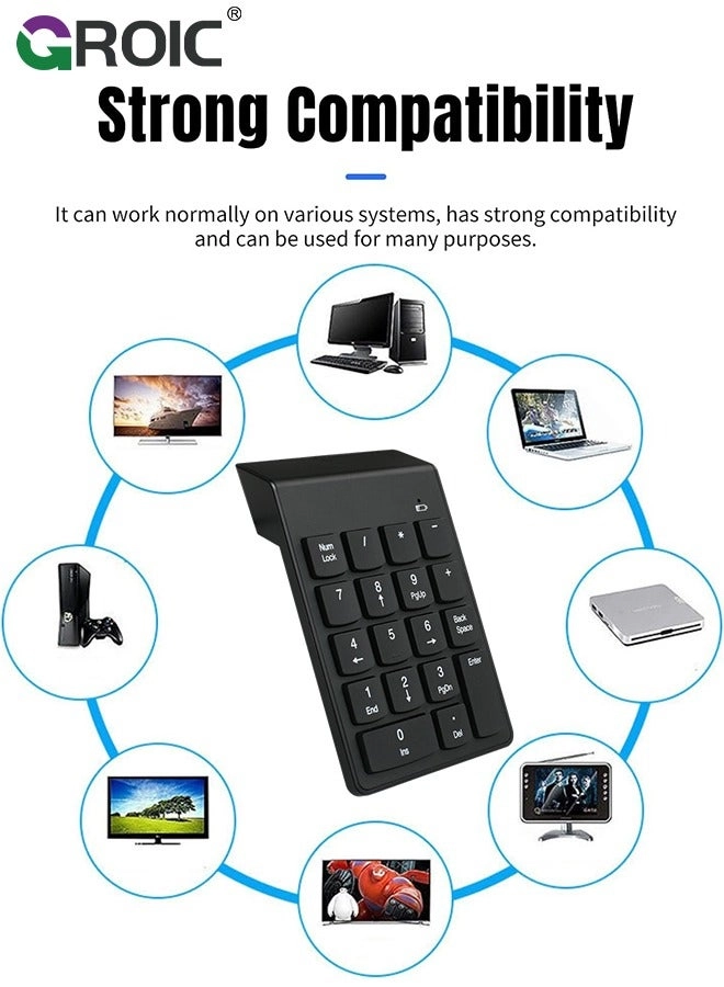 Wireless Number Pad - 2.4GHz 23 Keys + Mouse Pad + Wireless Mouse - Adjustable DPI
