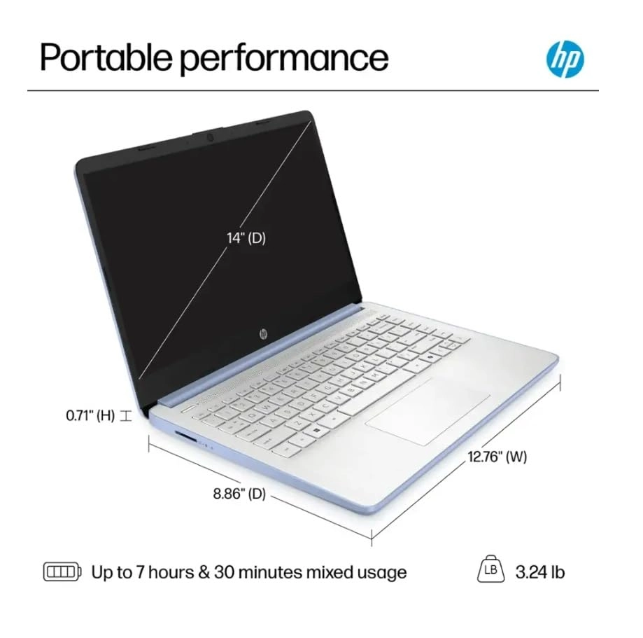 14 Laptop Computer Laptop 14-dq6011dx - 14'' N150 16GB DDR4 128GB UFS + 256GB MSD Card