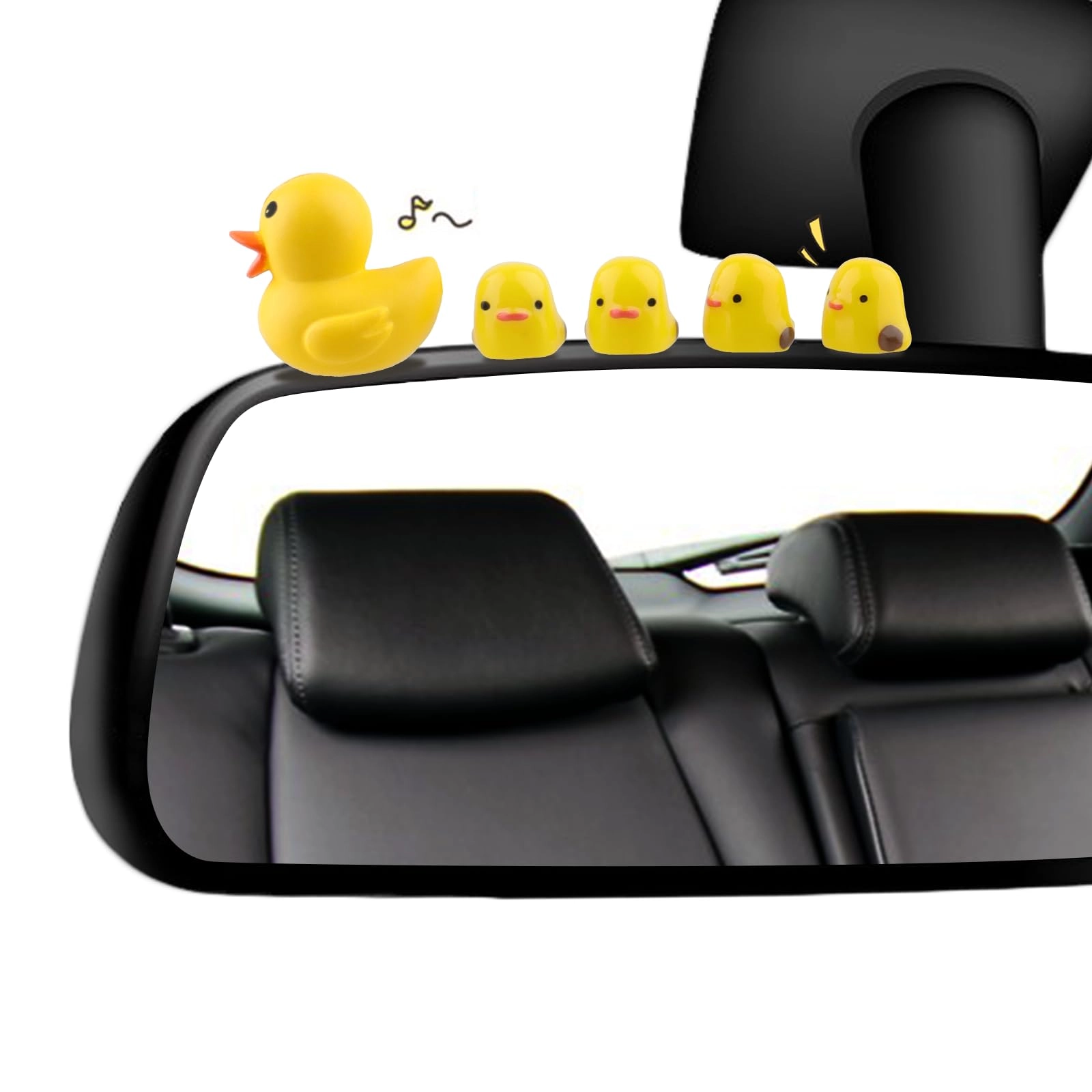 sinsetu Mini Ducks Car Dashboard Decors - 20 Pcs Vinyl Yellow