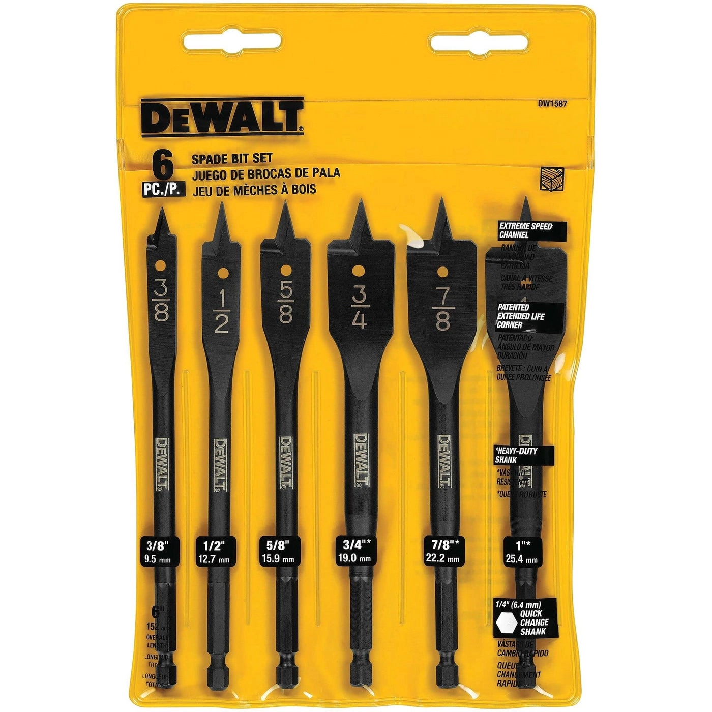 Drill Bit, Spade - 6-Piece