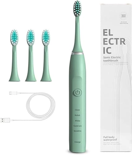 Sonic Electric Toothbrush - 4 Brush Heads 5 Cleaning Modes IPX7