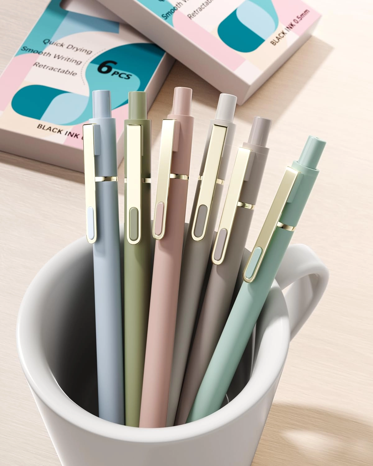 Gel Pens - 6 Pack 0.5mm