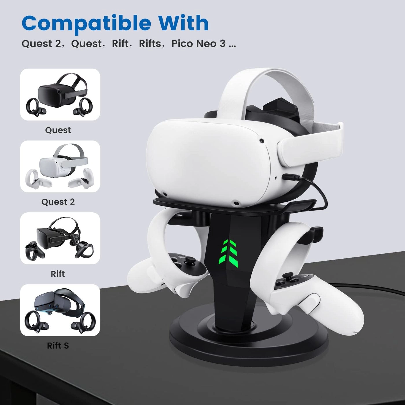 VR Stand - Headset Charging Dock Wide Compatibility