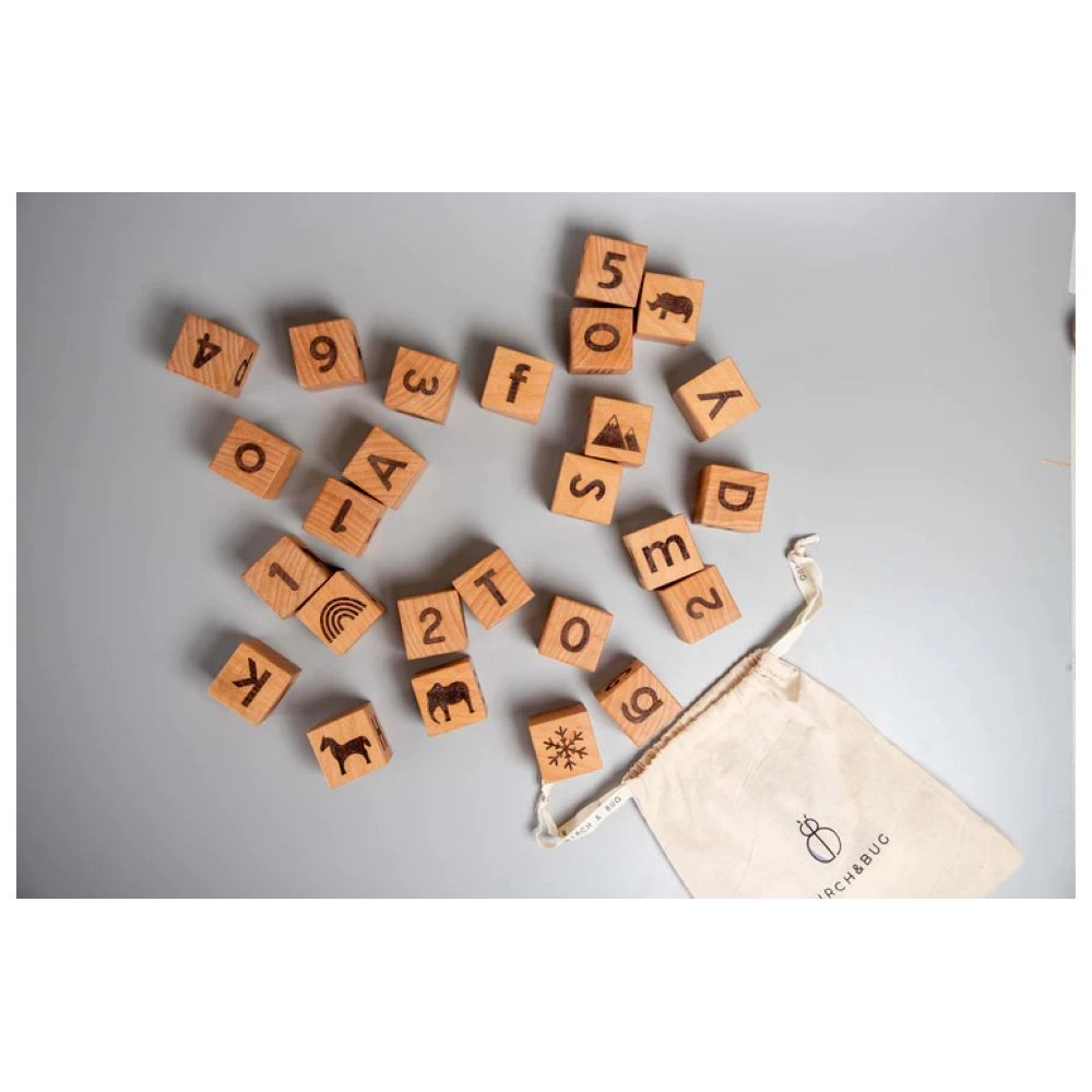 Wooden Learning Blocks - Suitable for 1 year & above 26 Pcs