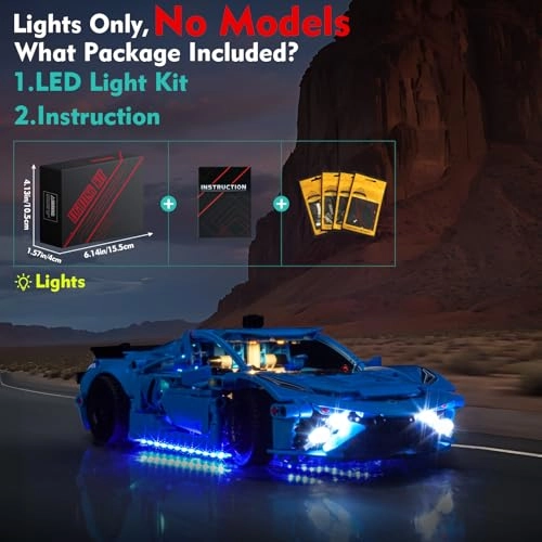 Light kit for LEGO Chevrolet Corvette Stingray 42217 - RC Version LED Lighting