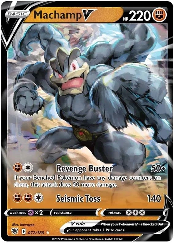 Pokémon Machamp V - 1x + Toploader
