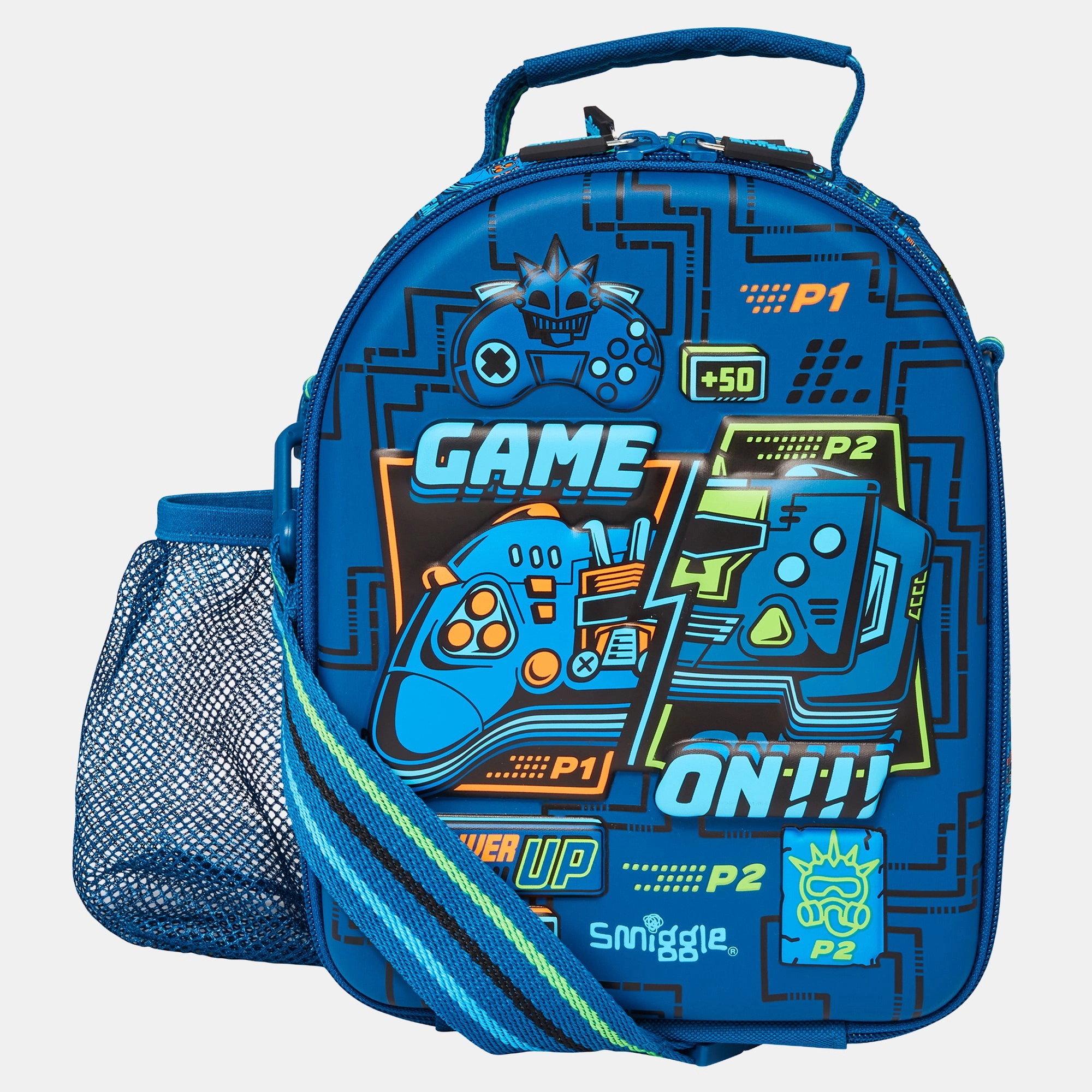 Smiggle Hardtop Curve Lunchbox - Navy With Strap