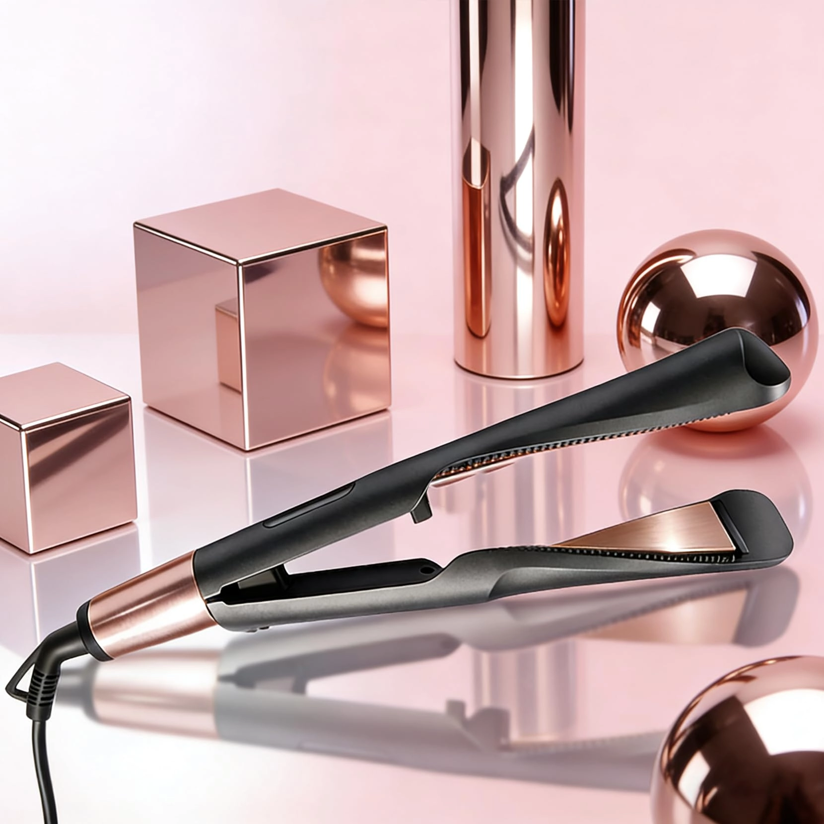 2 in 1 Hair Straightener and Curler - 1-inch Ceramic Titanium Plates 450°F