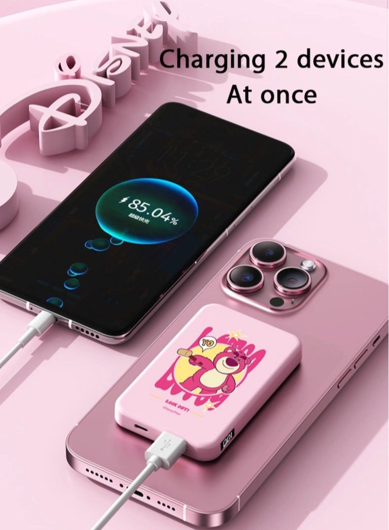 Strawberry Bear Magnetic Wireless Portable Charger - 10000 Watt-hour