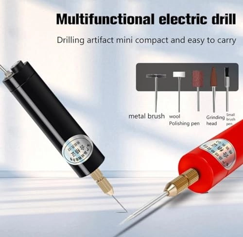 Micro Electric Portable Hand Drills Set - 5 Volts Multicolour