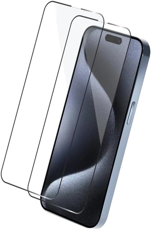 Max & Max Ultra HD Anti-Fingerprint Full Coverage Tempered Glass Screen Protector for iPhone 15 Pro Max