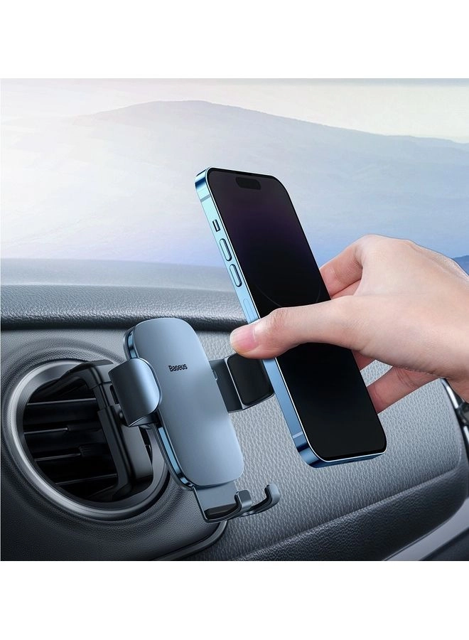 Car Phone Mount - Grey Round Air Vent Automatic Locking