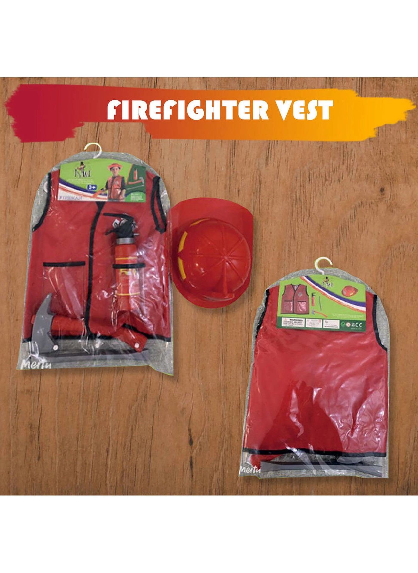 Firefighter Role Play Costume Set - 30 cm Firefighters 1X Toy Set 3+ Years