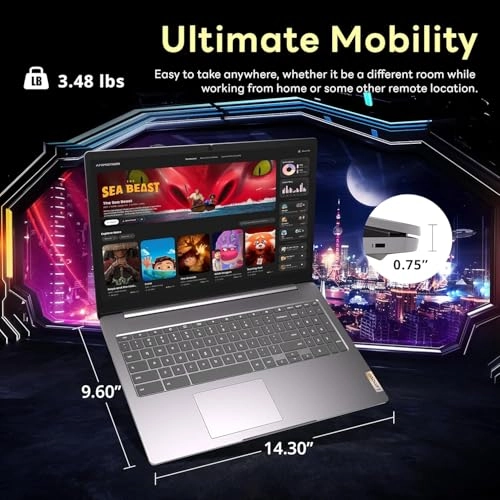 2025 Flagship IdeaPad 3i - 15.6'' Celeron N4500 4GB DDR4 320GB storage (64GB eMMC + 256GB memory card)