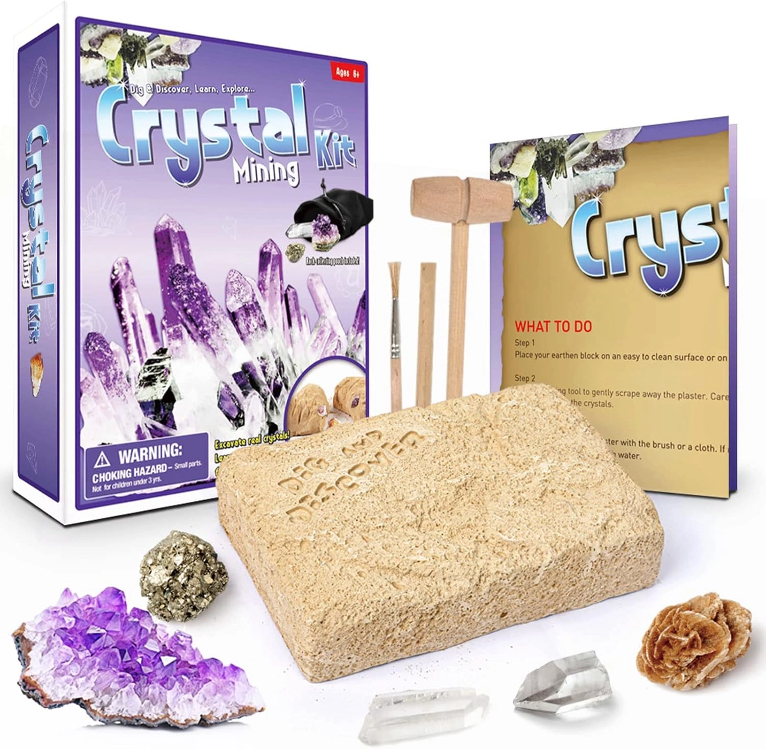 Crystals DIY Mining Kit Geology - 3 years+ 9 pieces