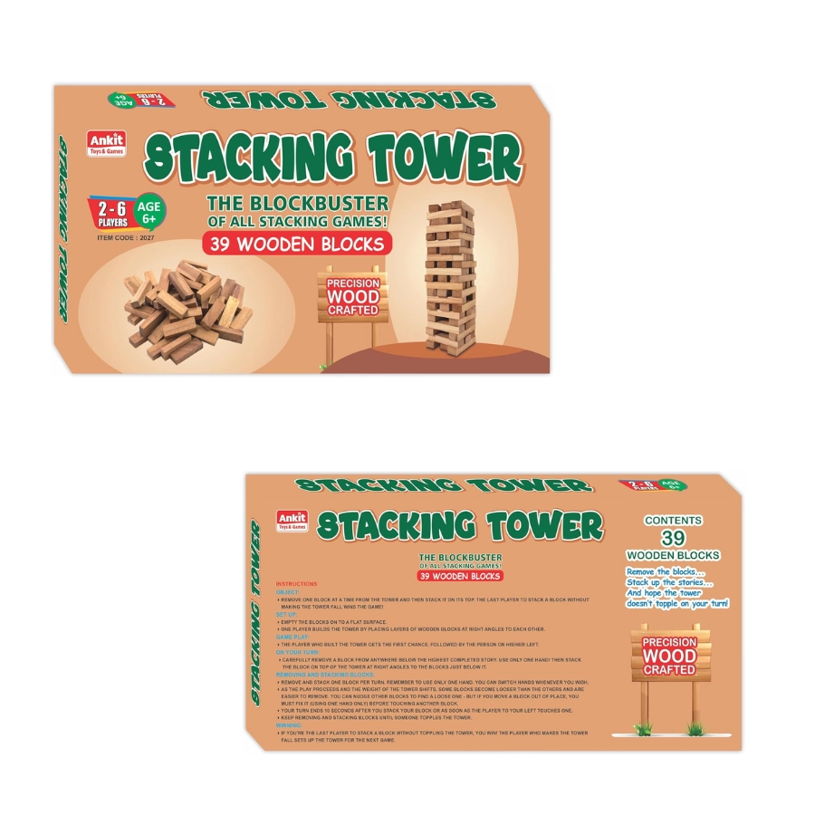 Wooden Stacking Tower - 39 pcs