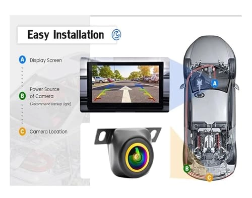 Intelligent Dynamic Trajectory Car Rear View Camera - Night Vision Wire 4K AHD 1080P