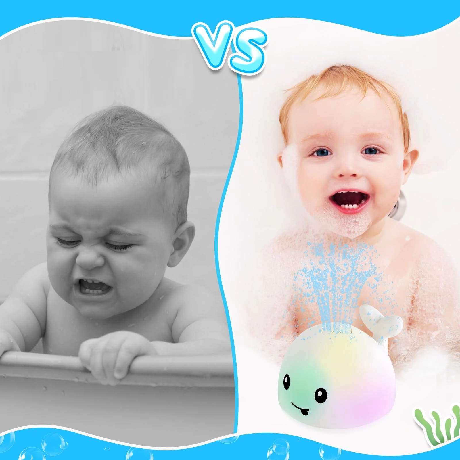Whale Bath Toy - Light Up Rechargeable Sprinkler