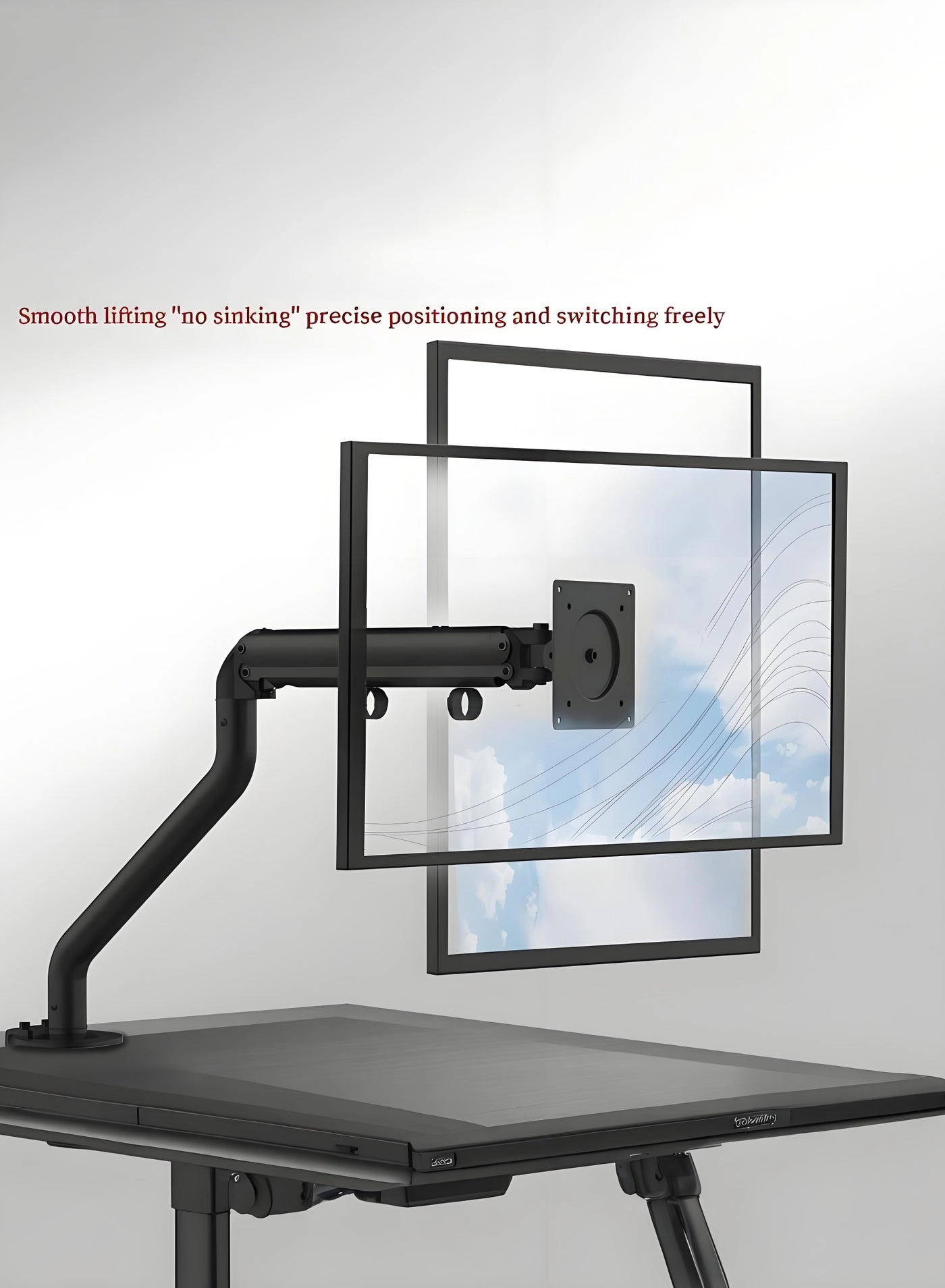 Gas Spring Monitor Arm - 32 in VESA 75x75/100x100mm