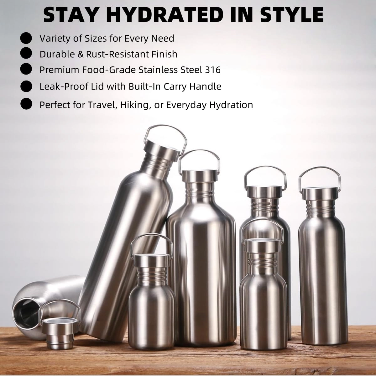 Sports Water Bottle - Single Wall 1000 ml