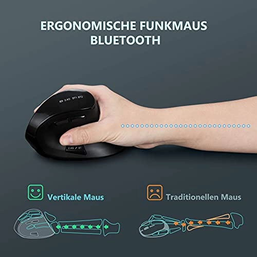 Ergonomic Vertical Mouse - Bluetooth, USB