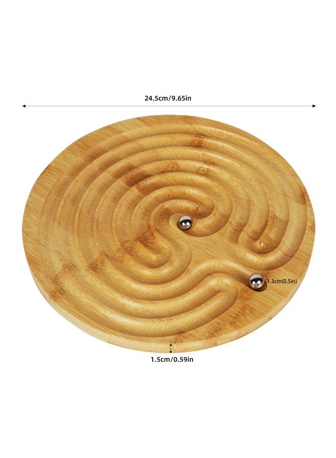 2-in-1 Solitaire and Labyrinth Game Set - Classic one Player 25cm 9.8”