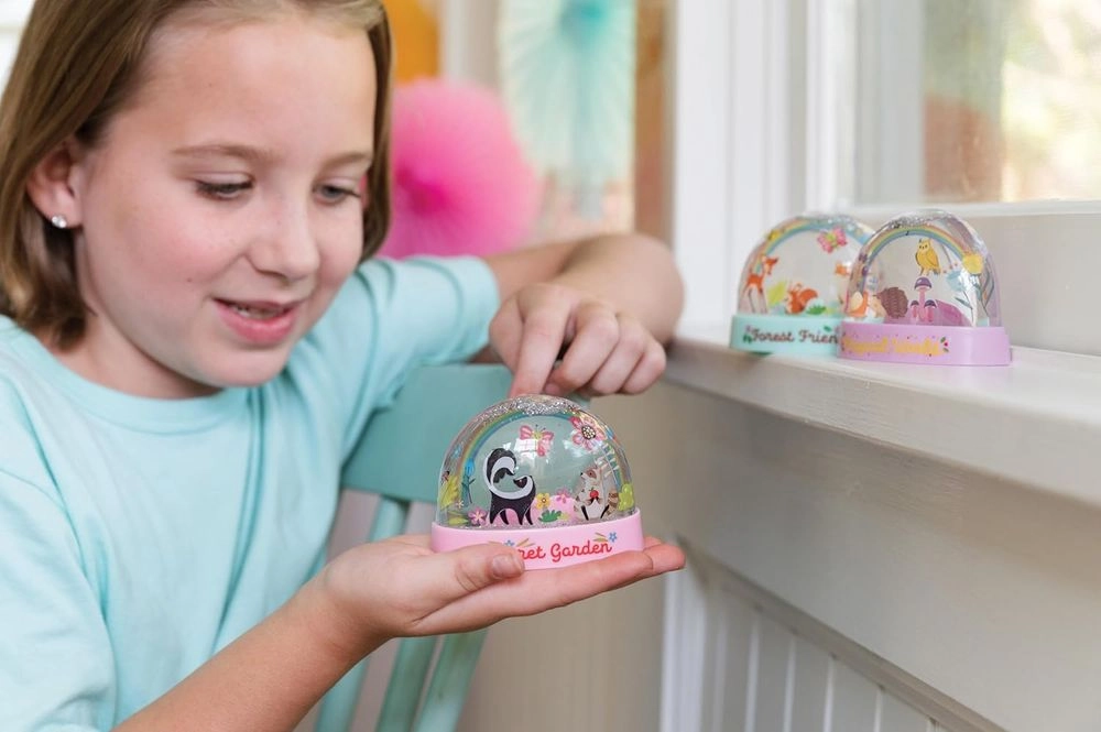 KidzMaker Glitter Rainbow Snow Domes - DIY Craft Kit 2 domes