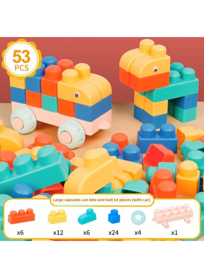 Soft Rubber Building Blocks - 53 pcs