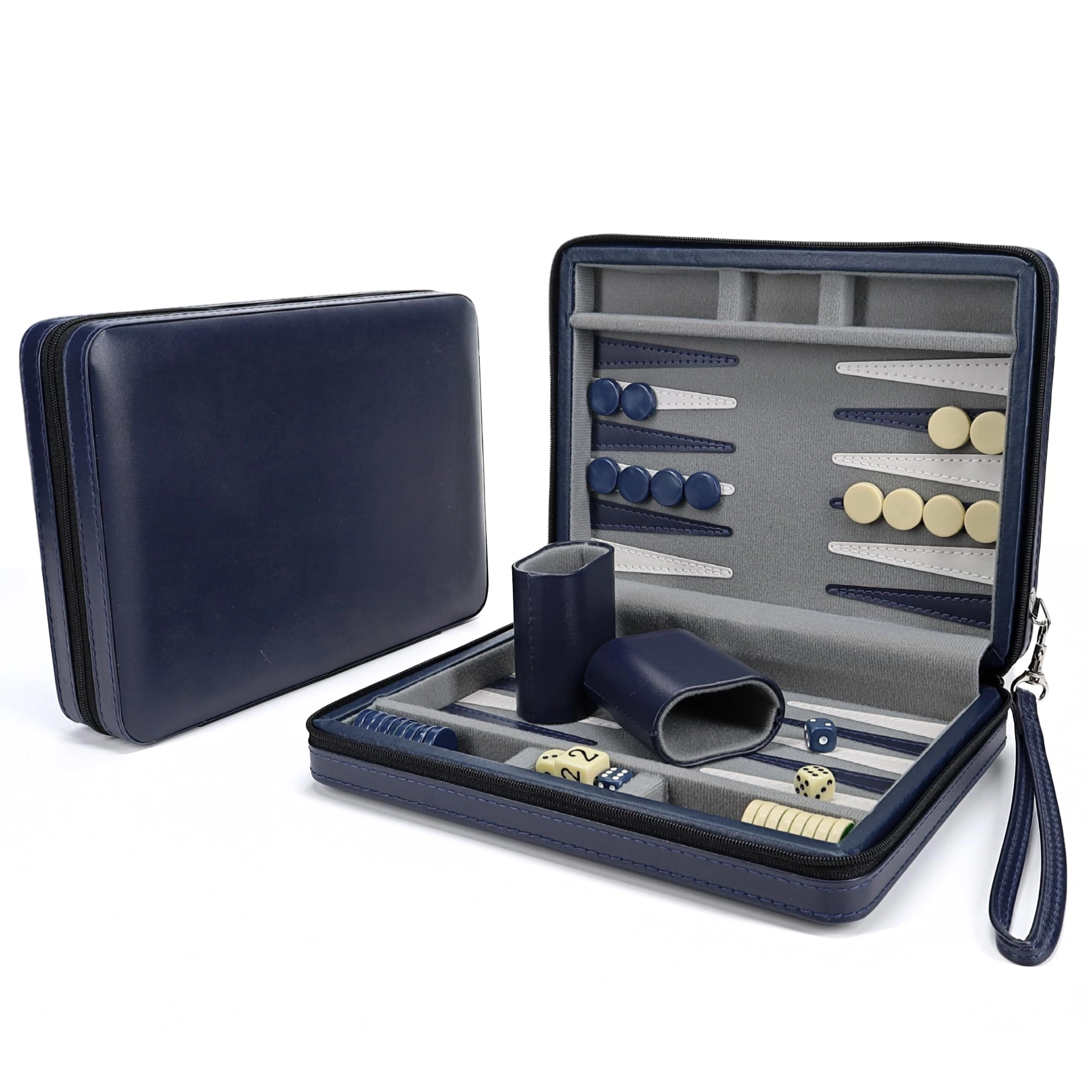 WE Games Backgammon Board - Magnetic Map Style + Carrying Strap