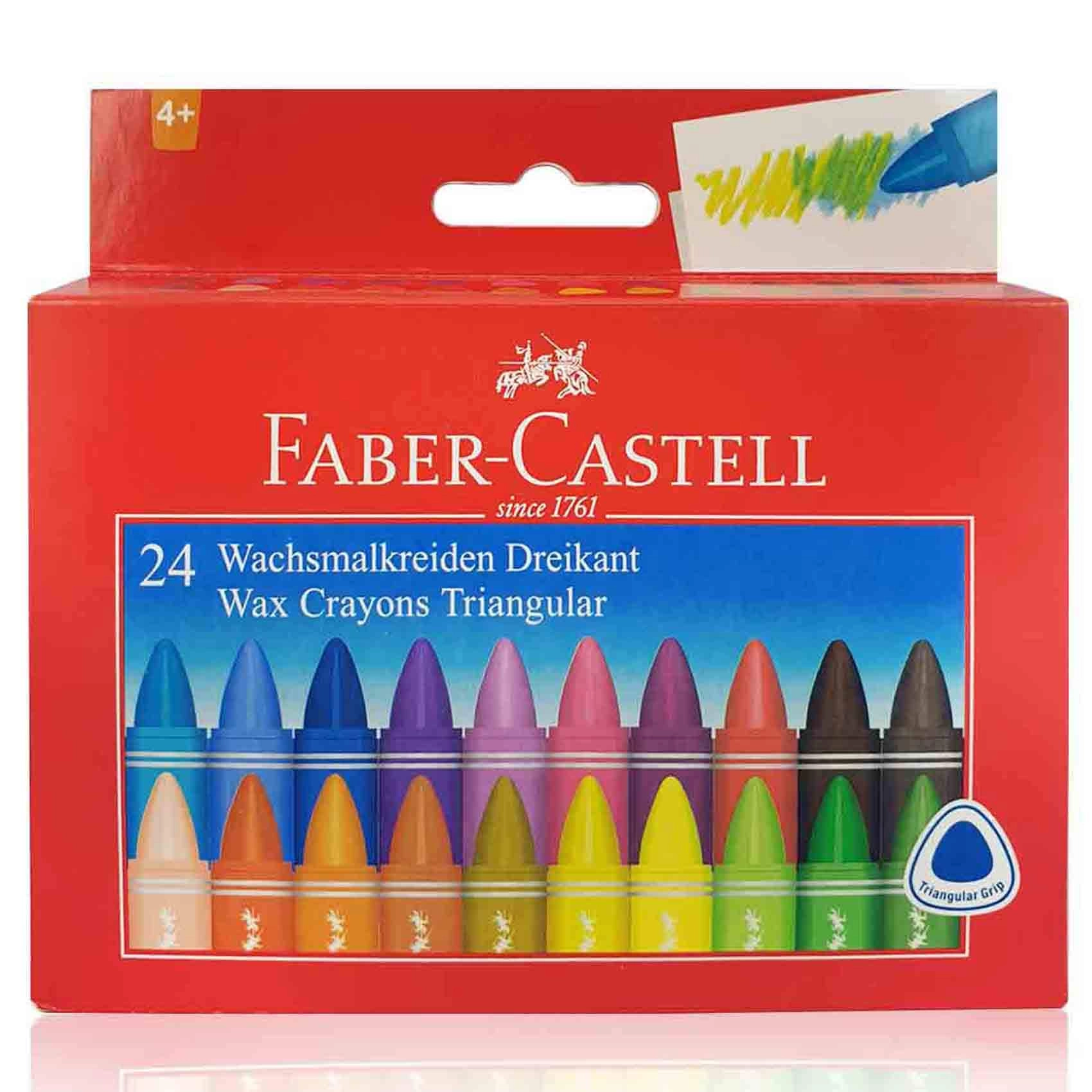 Faber-Castell Triangular Wax Crayons - 24pcs