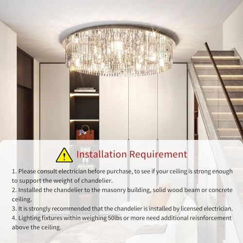 Luxury LED Crystal Chandelier - Three-Color Lighting warm light cool white light neutral light