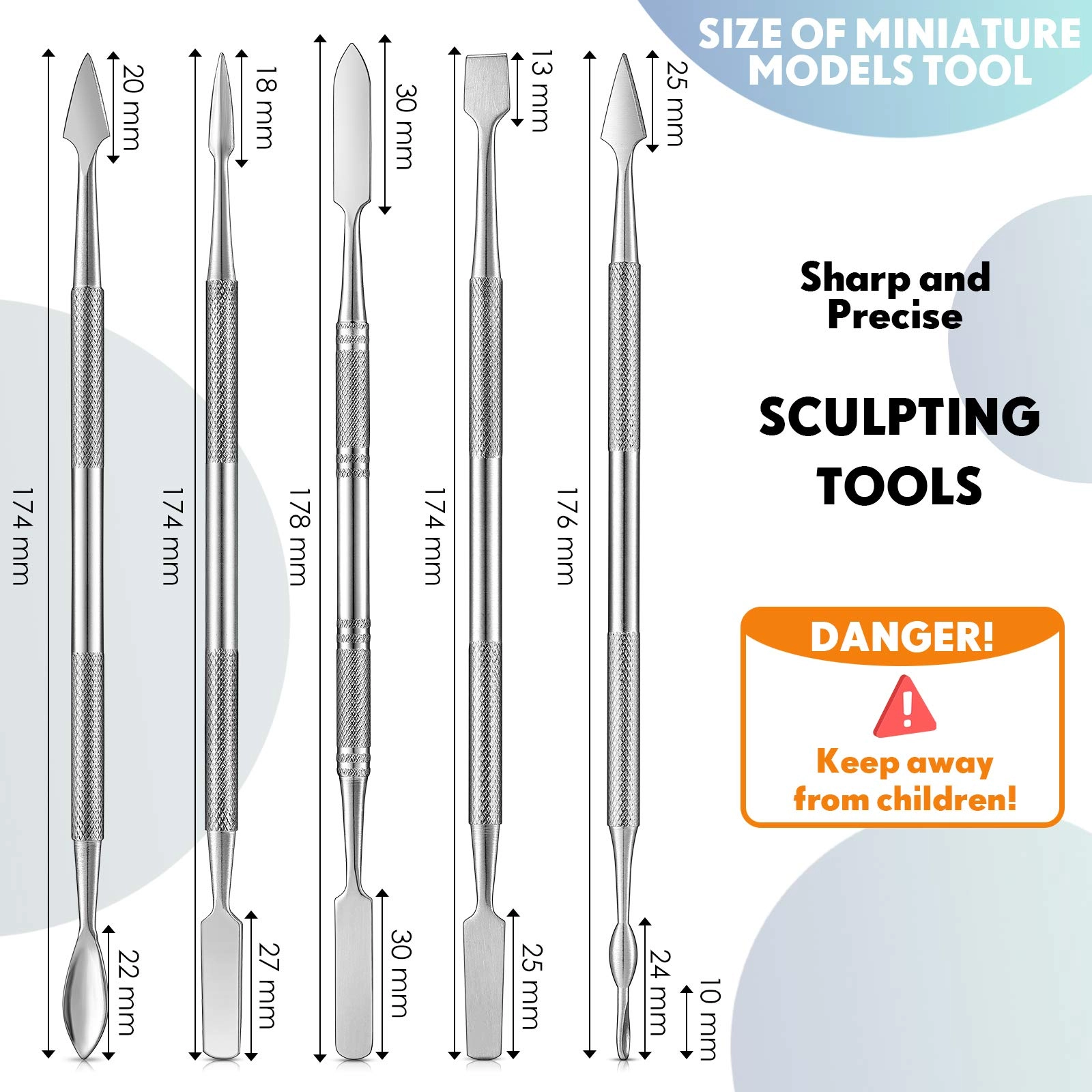 Miniature Sculpting Tools - stainless steel 5 piece(s)