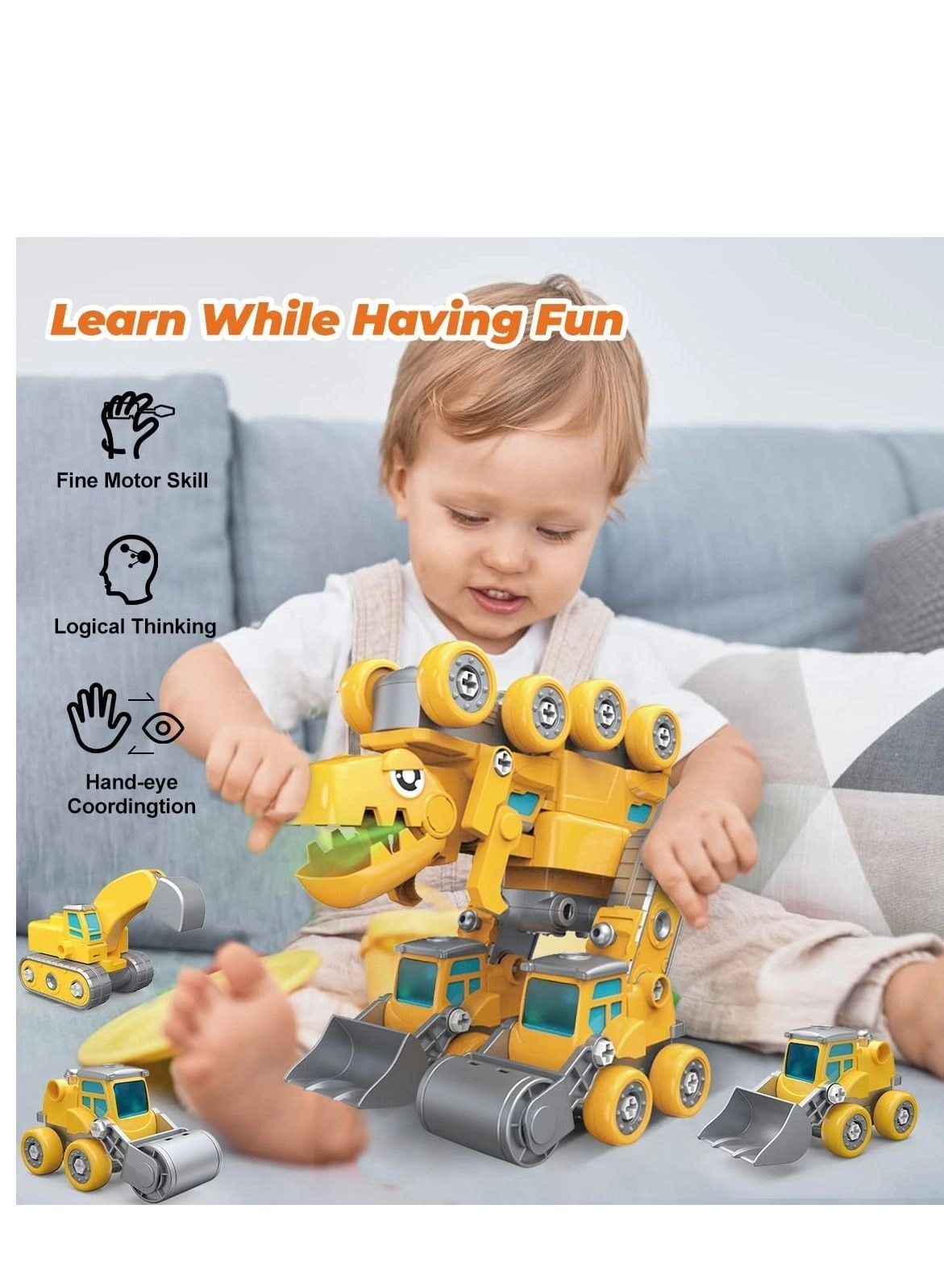 Dinosaur 5-in-1 Take Apart Transform Vehicles