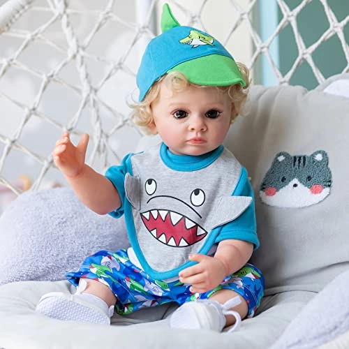 Reborn Baby Doll - 55 cm Silicone Vinyl Brown Eyes