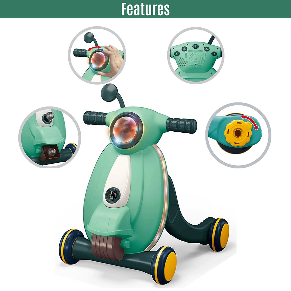 Multifunctional Baby Walker - Light And Music Green