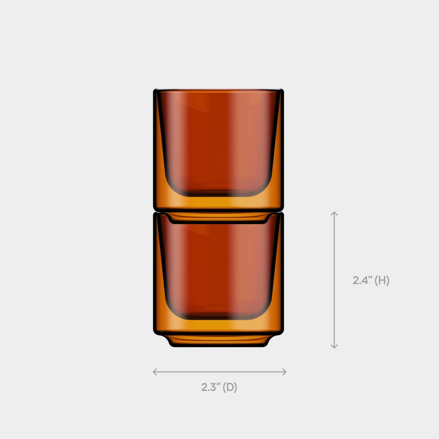 Picco Glass Tumbler - 2 pcs Double-Walled Borosilicate Thermal Insulated Stackable