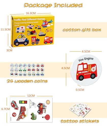 Wooden Match Memory Game - Ages 3-7 24 pieces