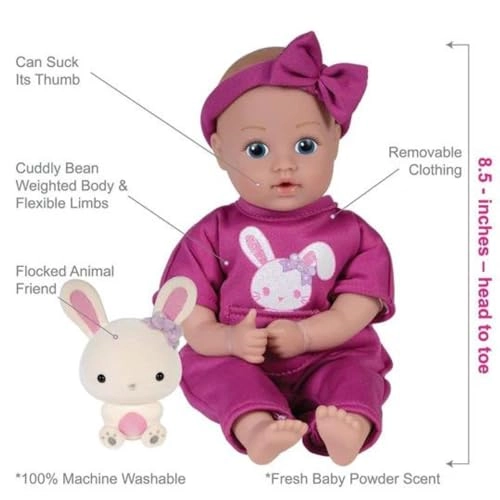 Be Bright Tots & Friends - Baby Bunny - 8.5 inches medium skintone blue eyes Ages 1+