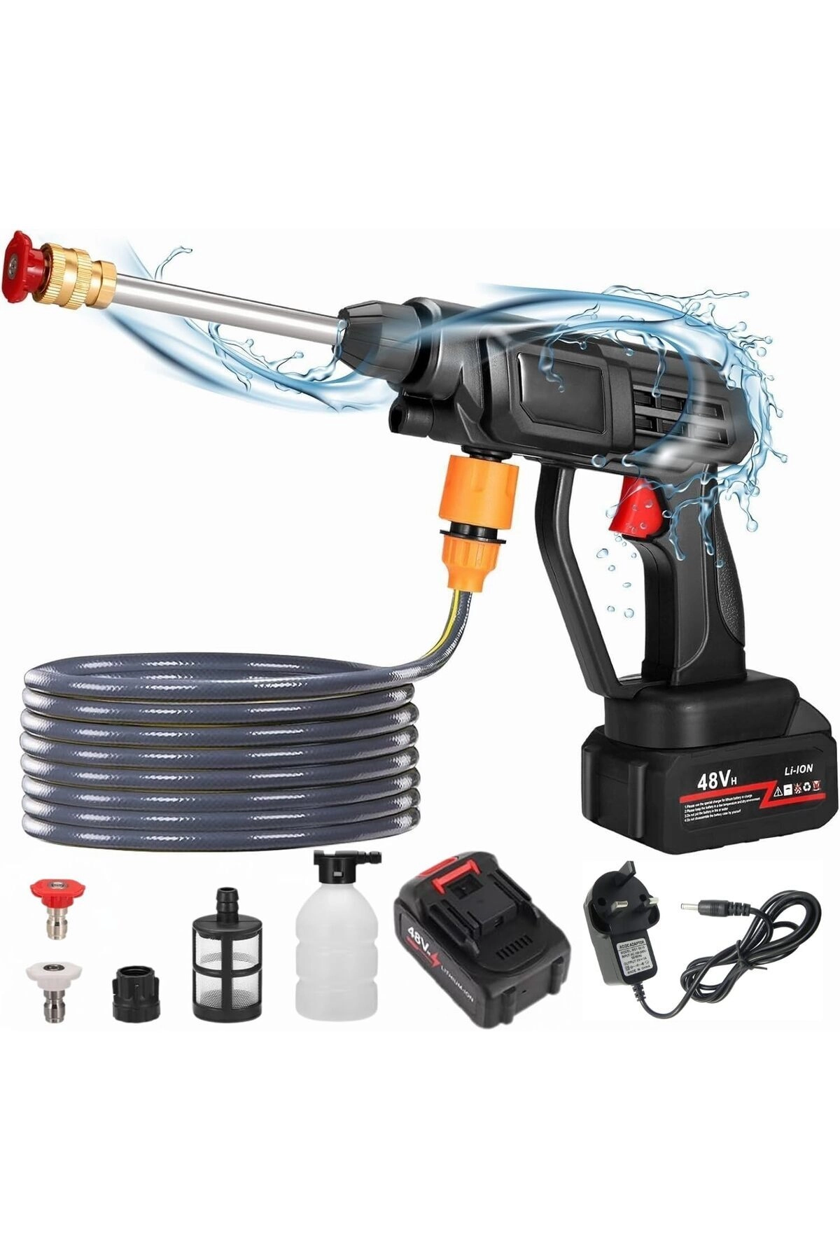 HAIZOL High-Pressure Washer - 48V Cordless 5 m Self-Priming