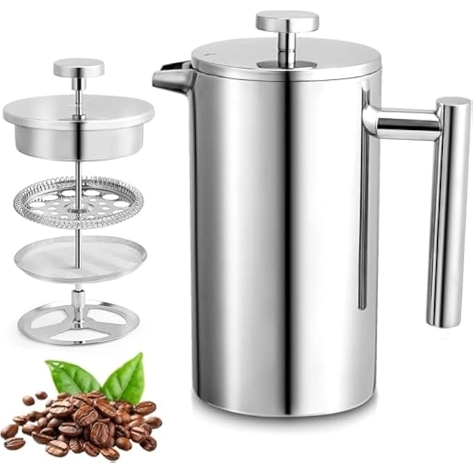 KASTWAVE French Press - 350Ml12Oz DoubleWall 3Level Filtration