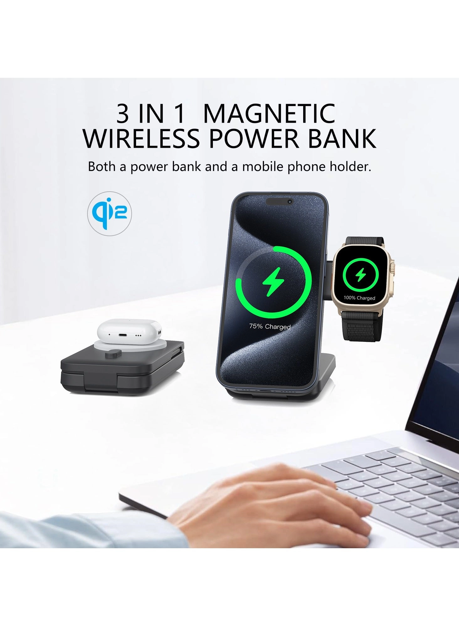 Zyler Magnetic Power Bank - 10000 Watt-hour PD 20W 2 Port