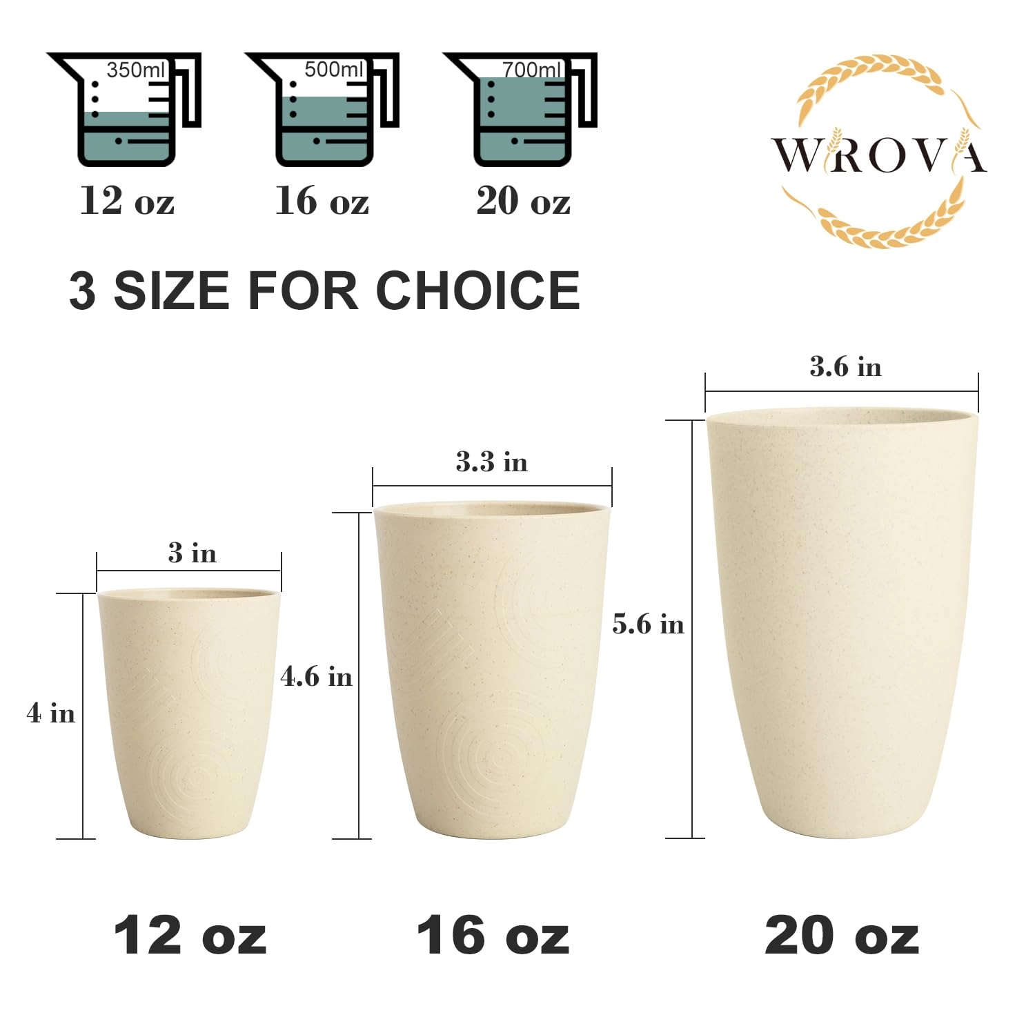 Reusable Cup - 8 pcs - Striped - 500 ml