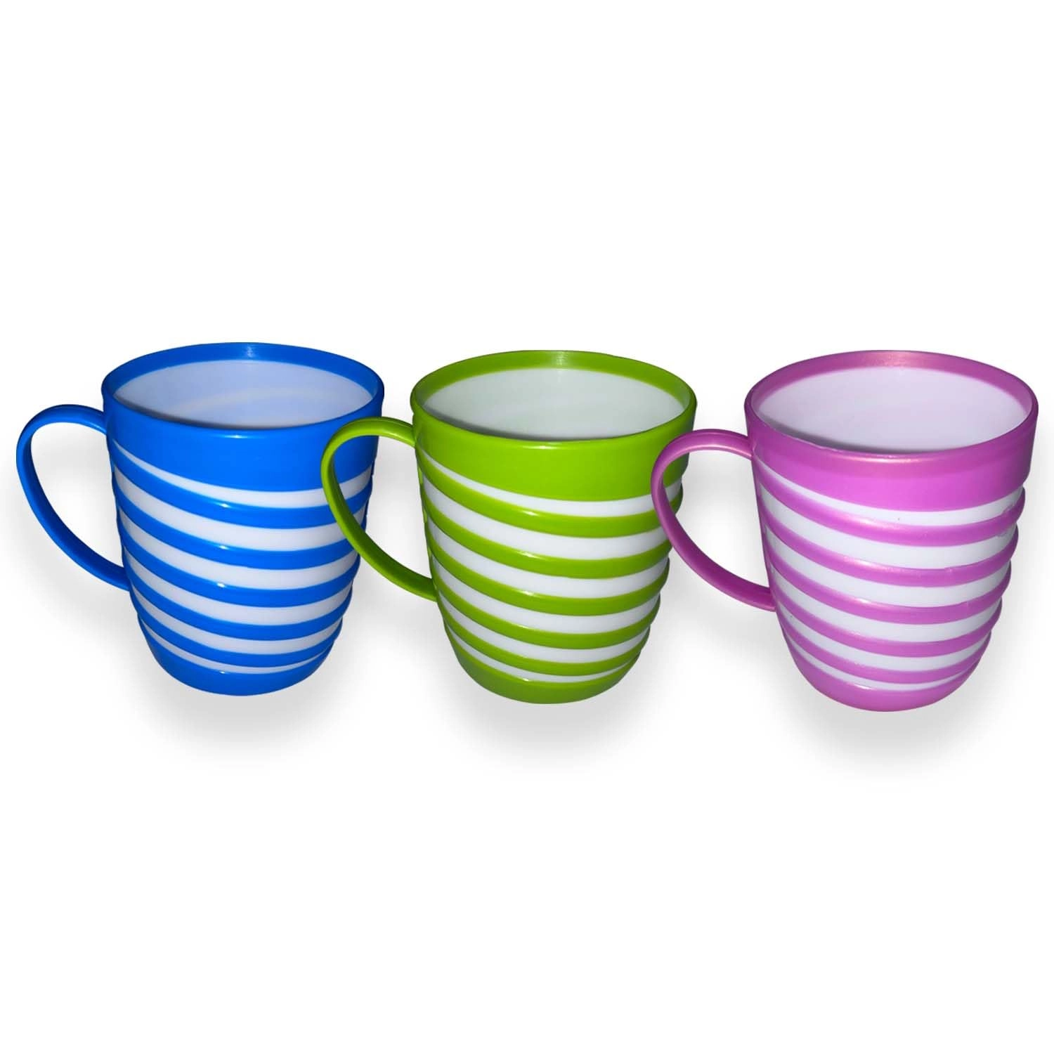 QCT Plastic Mug - 6 pcs - Striped Solid - 280 ml