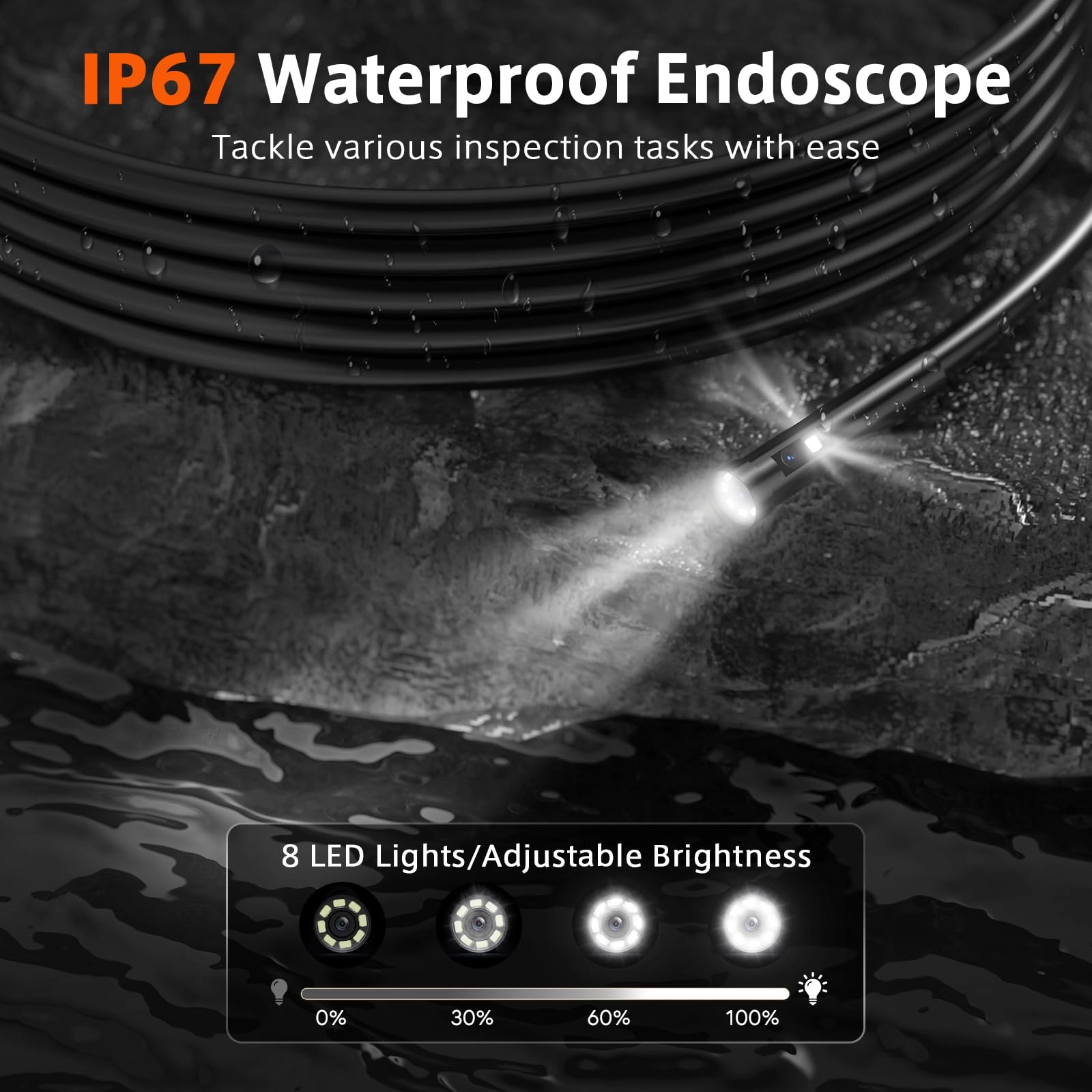 Triple Lens endoscope - 50FT