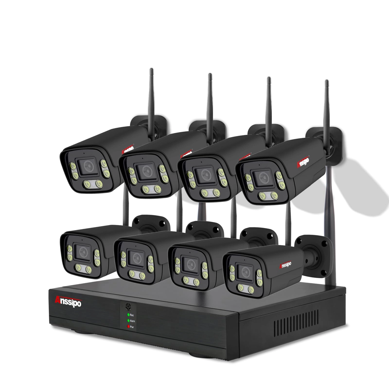 Anssipo Wireless Security Camera System - 8 channels