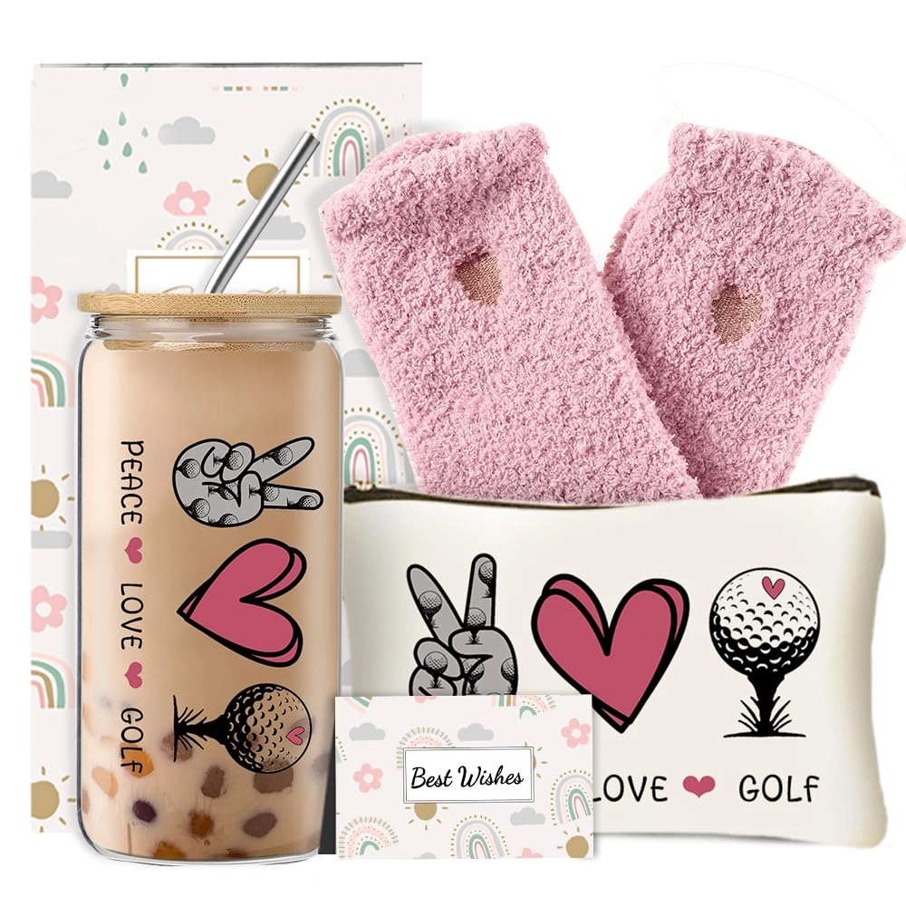 DHQH Glass Cup + Makeup Bag + Socks + Greeting Card