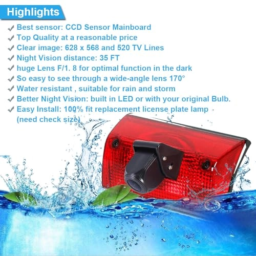 3rd Brake Light Reversing Camera - 1280*720 Pixels