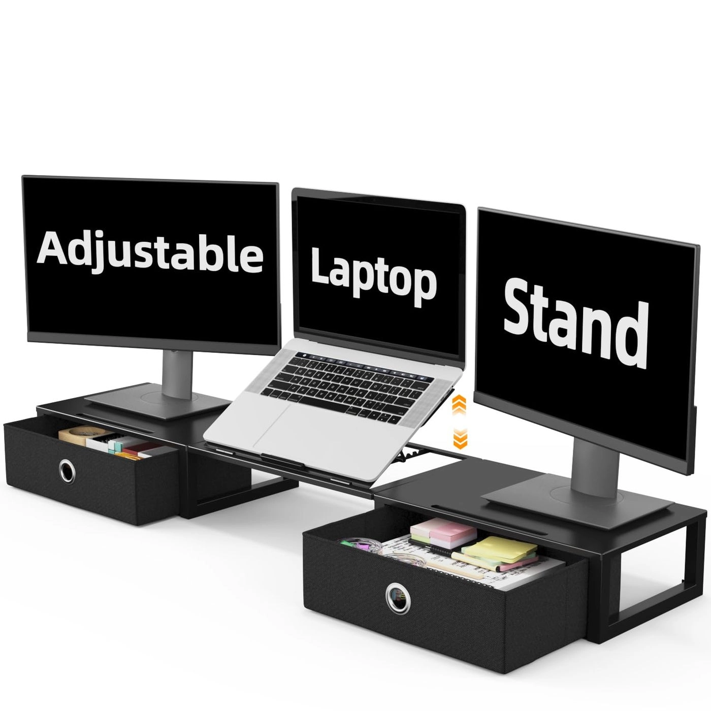 Monitor Stand Riser - Dual Wood and Steel